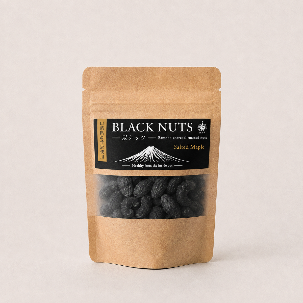 BLACK NUTS (炭ナッツ) | 山梨県産竹炭 | メープル＆ソルト